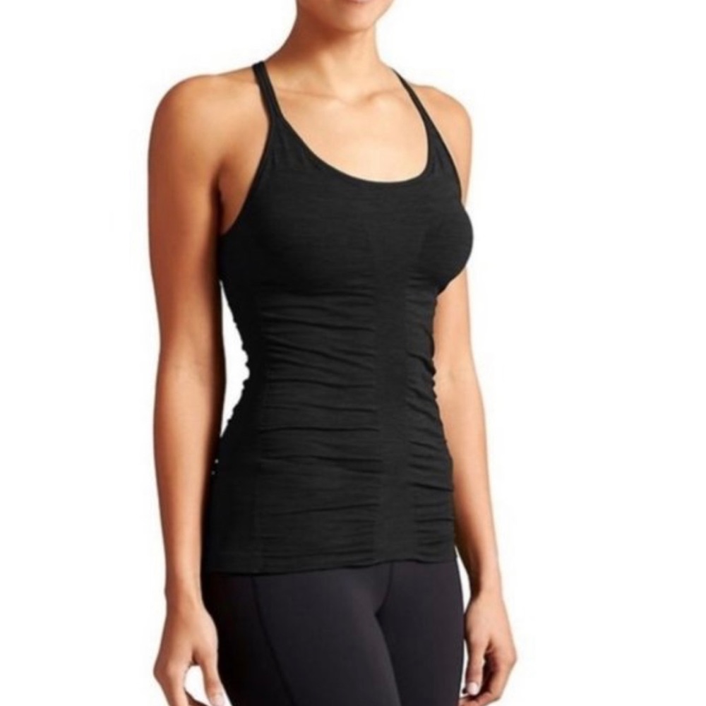 Athleta Black Up Tempo Seamless Tank Top Women Size M Comfort